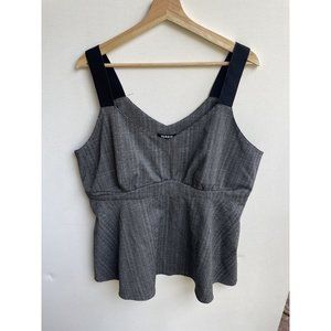 Torrid Women’s Plus Gray Herringbone Peplum Sleeveless Tank Top Size 1